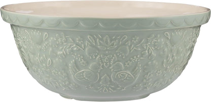 Home to Roost Mixing Bowl | 29Cm Earthenware Bowl with Embossed Hen & Cockerel Design | 4L Capacity | Classic Bakeware for Dough, Pastry & Cake Mixing | Dishwasher & Freezer Safe1