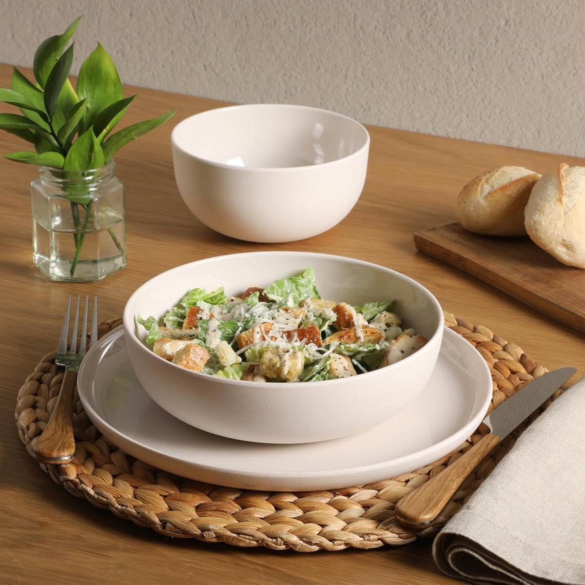 candy-skies-12-piece-unbreakable-wheat-straw-melamine-plates-and-bowls-dinnerware-set-outdoor-camping-everyday-use-matte-exterior-shiny-interior-taupe-cream