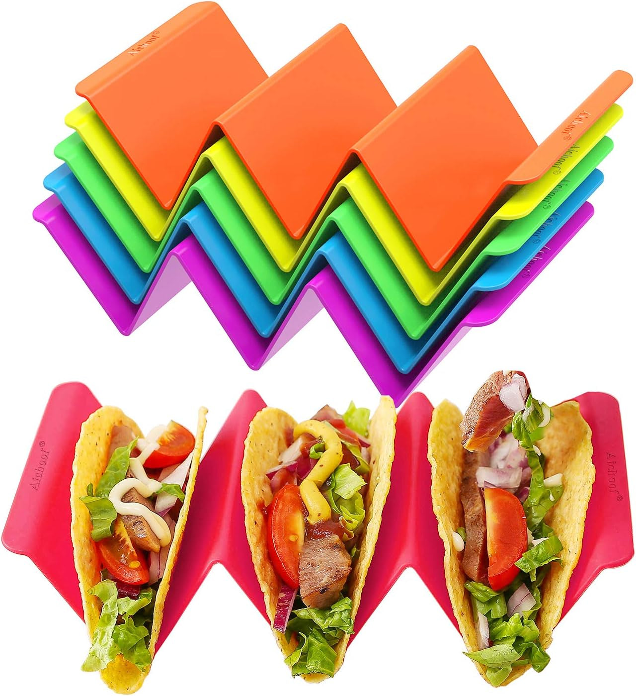 colorful-taco-holder-stands-set-of-6-large-taco-trays-holds-2-or-3-tacos-each-durable-bpa-free-pp-material-dishwasher-microwave-safe-for-taco-nights