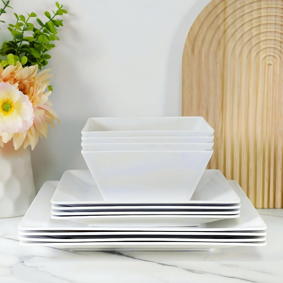 12-piece-melamine-dinnerware-sets-square-service-for-4-white