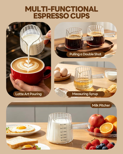 6 OZ Espresso Measuring Cups, Espresso Cups with OZ & ML Scales7