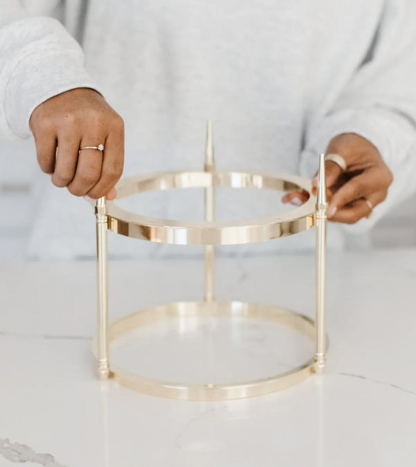 Holder Stand for Large Candles, Gold Metal Display Base, Fits 150 Oz & 300 Oz Candles, Decorative Luxury Candle Pedestal2
