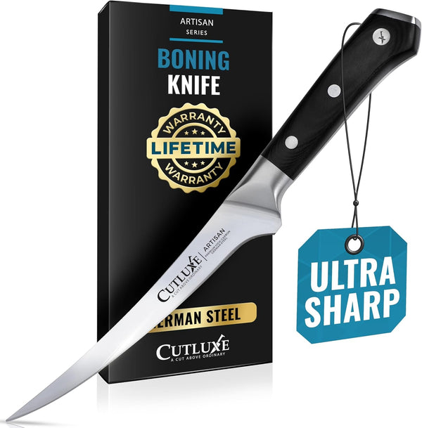 Boning Knife 6" – Flexible Fillet Knife for Meat, German Steel1