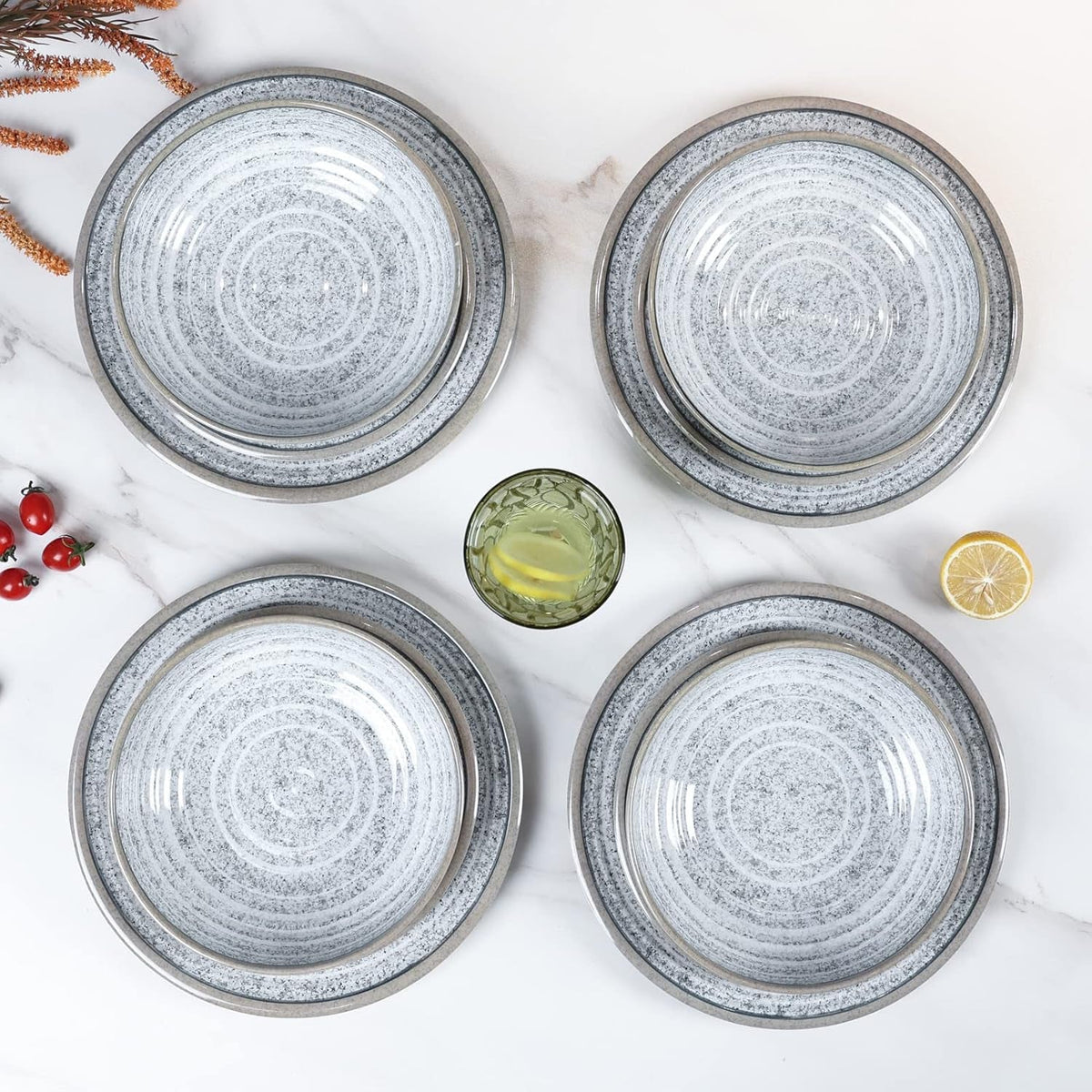 melamine-dinnerware-sets-12-pcs-service-for-4-plates-bowls-sets-grey