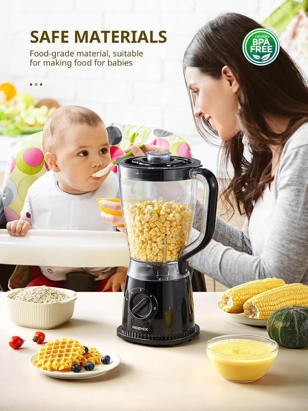 Blender, 50Oz Countertop Blender - 2 Adjustable Speeds + Pulse, Dual Safety Locks, Dishwasher-Safe Pitcher for Smoothies, Crushing Ice & Family Meals4