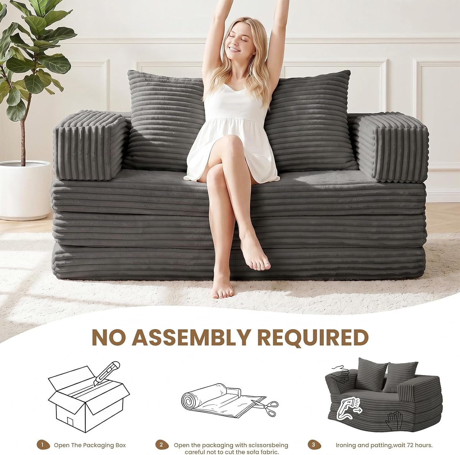 boneless-loveseat-sofa-bed-small-couch-bed-futon-sleeper-sofa-convertible-pull-out-couch-with-removable-armrests-backrest-corduroy-folding-floor-boneless-couch-for-living-room-small-space-grey