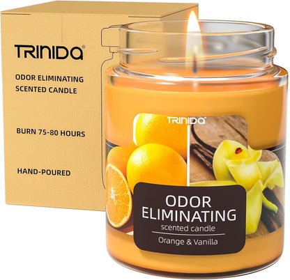 Odor Eliminating Candle Orange Vanilla for Pet Smoke Home1