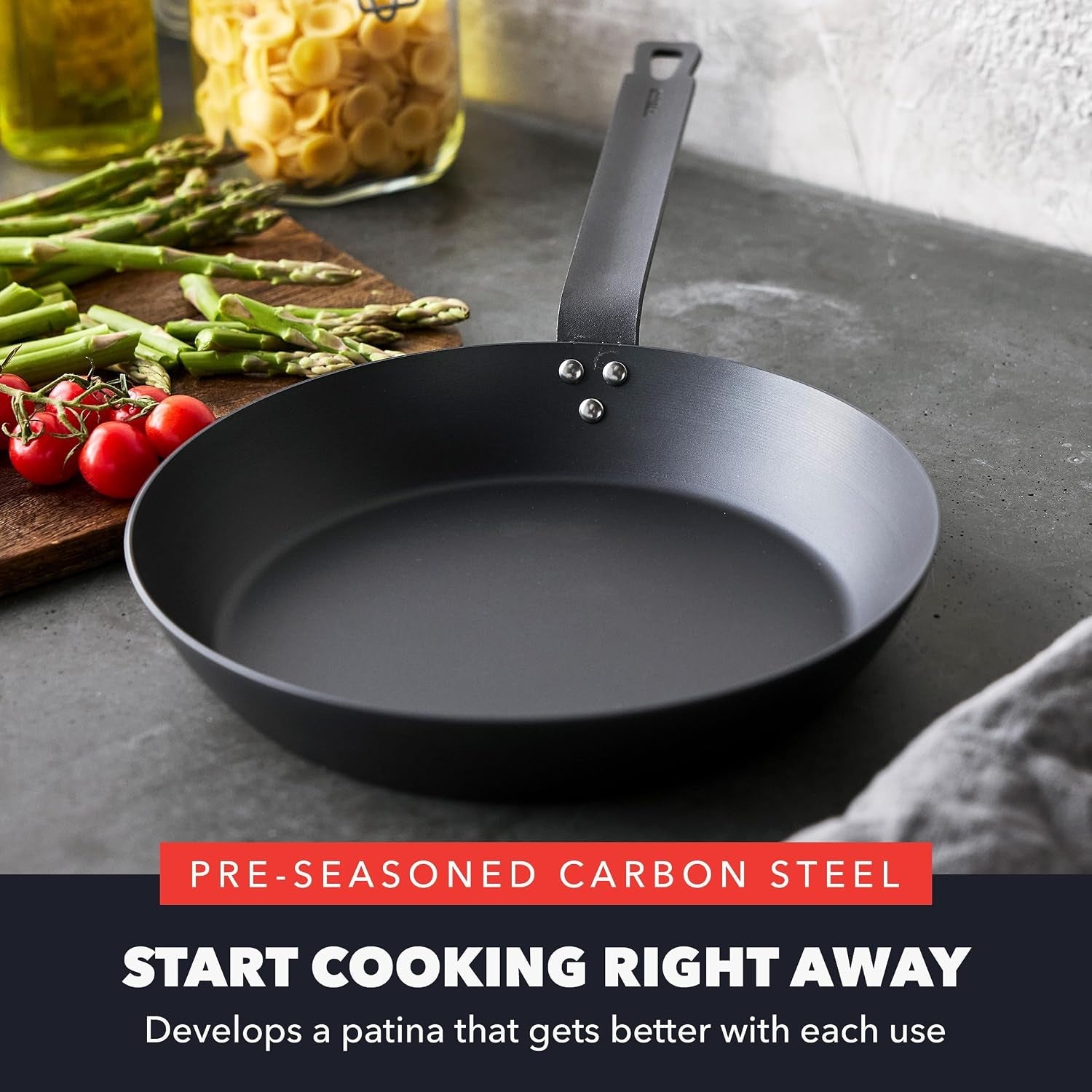 x-bobby-flay-10-pre-seasoned-carbon-steel-frying-pan-skillet-natural-nonstick-with-use-durable-cast-iron-alternative-induction-all-stovetop-compatible-high-heat-oven-safe-to-660f