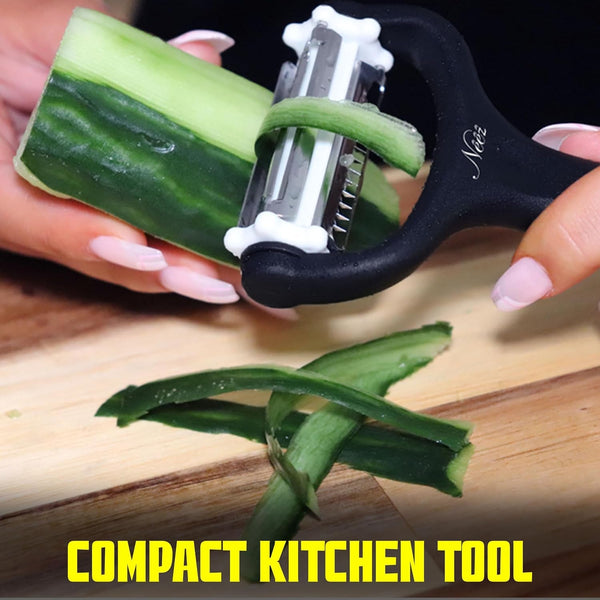 Julienne Peeler Vegetable Peeler - Potato Cabbage Fruit Cucumber Carrot Peeler and Julienne Shredder Tool for Kitchen - Multi-Function Stainless Steel Peeler Slicer Knife Julienne Set 3 in 15