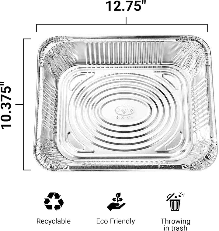 Aluminum Pans Half Size, 9X13, Extra Heavy Duty Disposable Foil Pans for Baking (30 Pack) Roasting & Chafing, Deep Tin Foil Bakeware, Steam Table Tray, Cookware, Food Prepping, Cake & Oven Pan+2