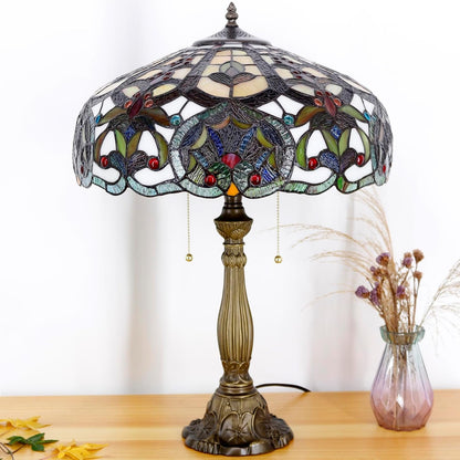 Table Lamp Base Replacement Only (C(W 6 .5 H 24 Inch)) | Fit for 12, 14, 16, 18 Inch Tiffany Style Stained Glass Lampshade, Dark Bronze Finish, Resin, Pull Chain Switch8