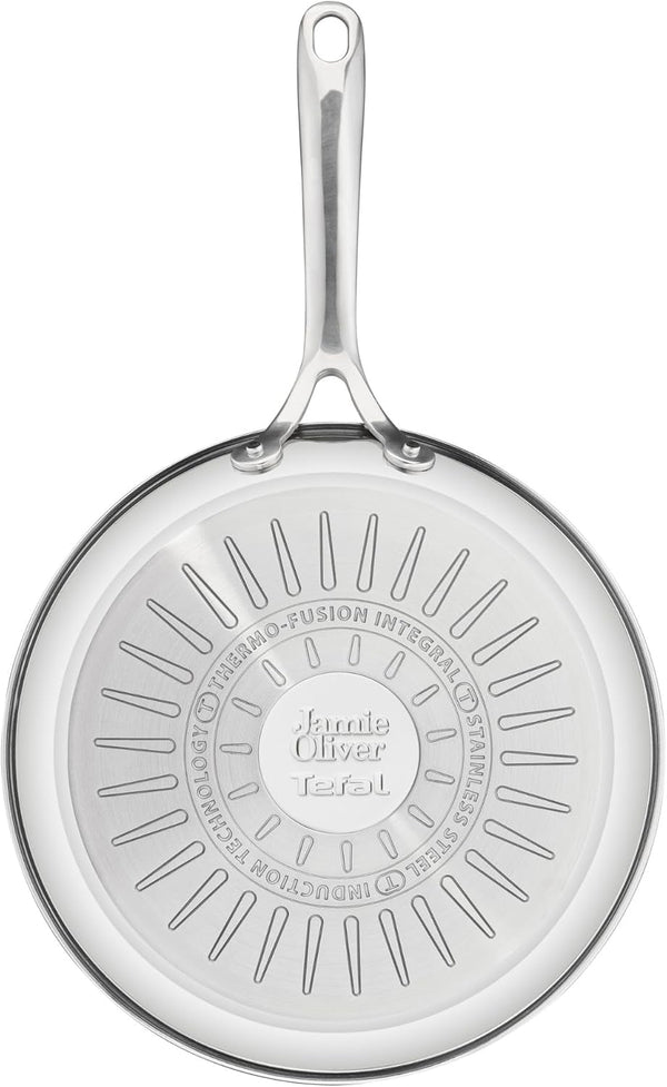 Jamie Oliver by  Cooks Smart 10-Piece Stainless Steel Cookware Set | Stainless Steel Interior, Thermo-Fusion Induction Base, Oven Safe to 500°F, Dishwasher Safe, Heat Indicator Included5