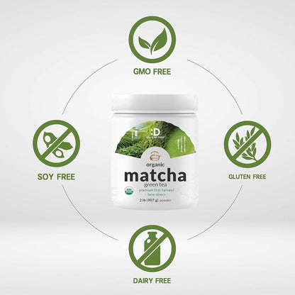 Organic Matcha Green Tea Powder, 2 Lb (907G) | First Harvest, Culinary Grade | Japanese Sourced Cafe Mix | Zero Sugar, Keto Friendly, Non-Gmo, Vegetarian3