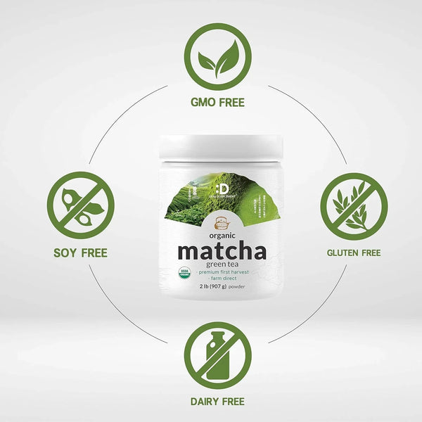 Organic Matcha Green Tea Powder, 2 Lb (907G) | First Harvest, Culinary Grade | Japanese Sourced Cafe Mix | Zero Sugar, Keto Friendly, Non-Gmo, Vegetarian3