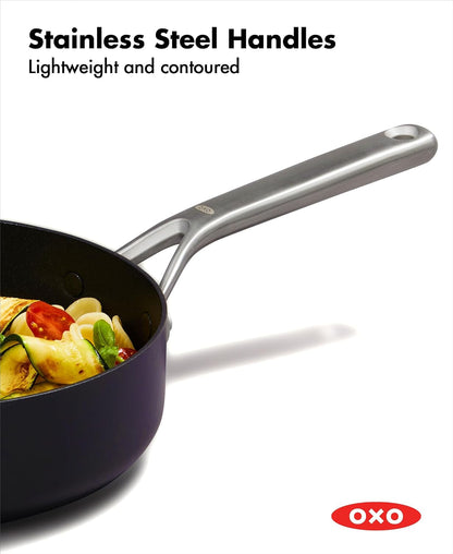 OXO Professional 3QT Saute Pan Jumbo Cooker with Lid, Hard Anodized Ceramic Nonstick Cookware Pfas-Free, Stainless Steel, Induction Suitable, Diamond Reinforced Coating Dishwasher and Oven Safe, Black7