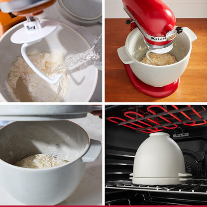 Kitchenaid 5Q Ceramic Bread Bowl with Lid, for Tilt-Head Mixers, KSM2CB5BGS6
