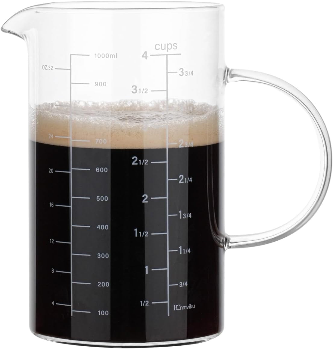 glass-measuring-cup-insulated-handle-v-shaped-spout-high-borosilicate-glass-measuring-cup-1000ml-1-liter-4-cup-for-kitchen-or-restaurant-easy-to-read-1000ml-1pcs