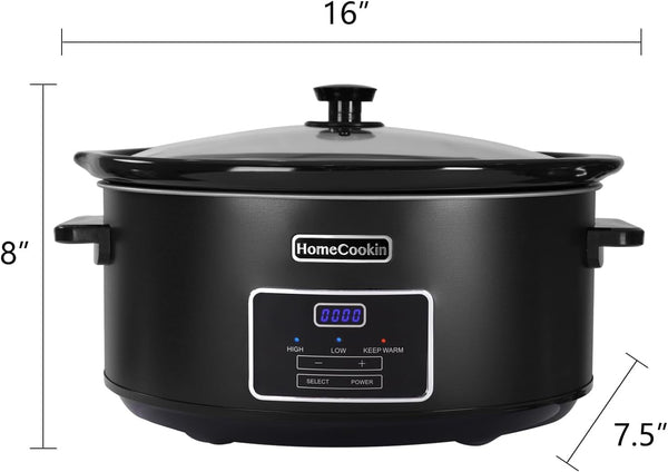 7 Quart Programmable Slow Cooker, Kitchen Appliances, Perfect Kitchen Small Appliance for Family Dinners, Black Stainless Steel2