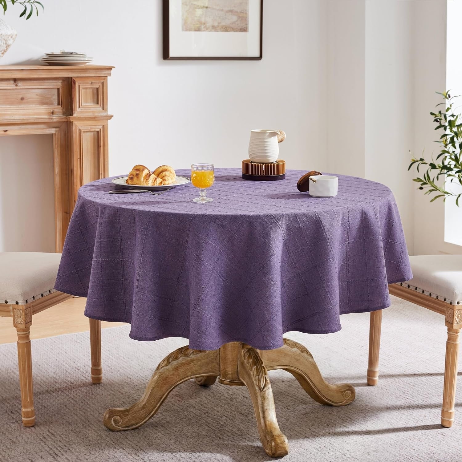 linen-checked-round-table-cloth-52-inch-purple