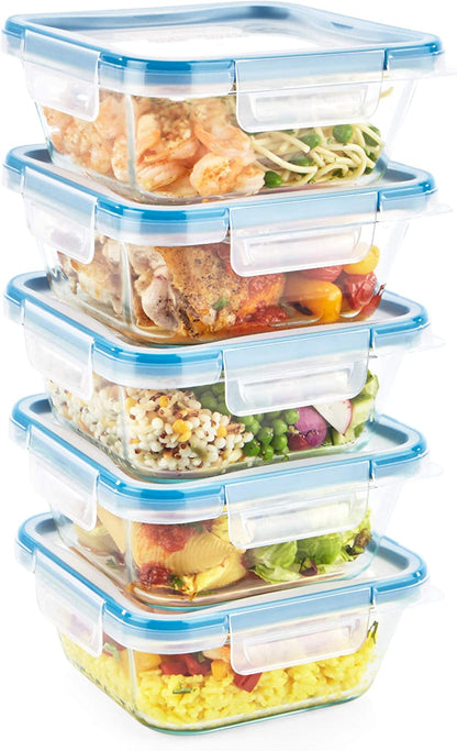 Glass Total Solutions (5-Pack, 4 Cup) Food Storage Containers Set1