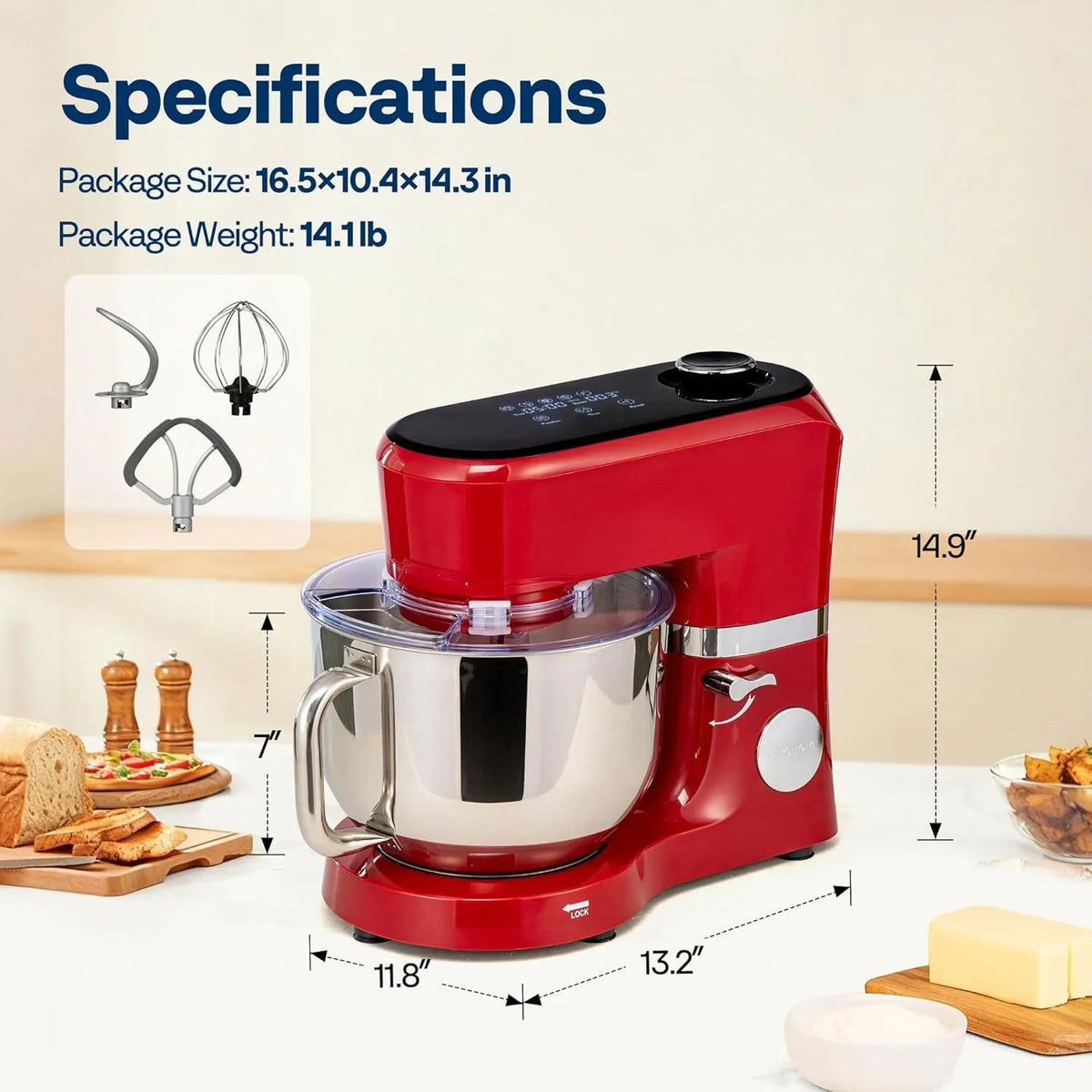 stand-mixer-with-dough-proofing-6-quart-tilt-head-mixer-red-one-touch-programs-adjustable-temperature-time-flex-edge-beater-dough-hook-whisk-stainless-steel-bowl-splash-guard
