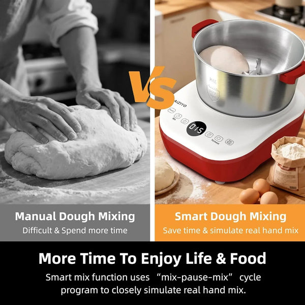 Doughchief, 7.4QT Dough Mixer, Dough Maker with Ferment Function, Bread Maker with 304 Stainless Steel Bowl, Removeable Lid, Touch Panel Control, Proofing Box for Pizza & Bread3