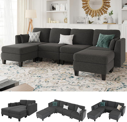 Modular Sectional Sofa 6 Seaters Modular Sleeper Sofa Couch1
