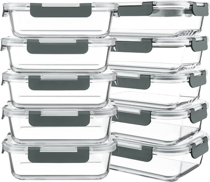 10 Packs 30 Oz Glass Meal Prep Containers with Lids1