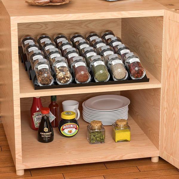 Adjustable Acrylic Spice Drawer Organizer Rack, Spice Drawer Organizer Shelf Expandable from 8 Inch to 16 Inch, Acrylic Drawer Organizer for Seasoning Jars4