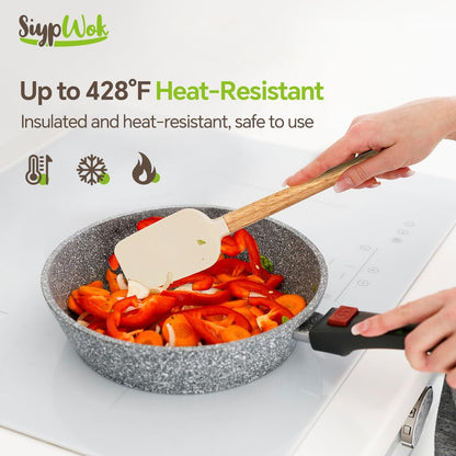 Silicone Spatula Set, Food Grade Rubber Spatula-4 Piece Nonstick Rubber Spatulas, Spoonula, Jar Scraper for Cooking, Baking, Mixing, Frosting - Heat Resistant up to 600°F (4 Pcs Spatula Off-White)2