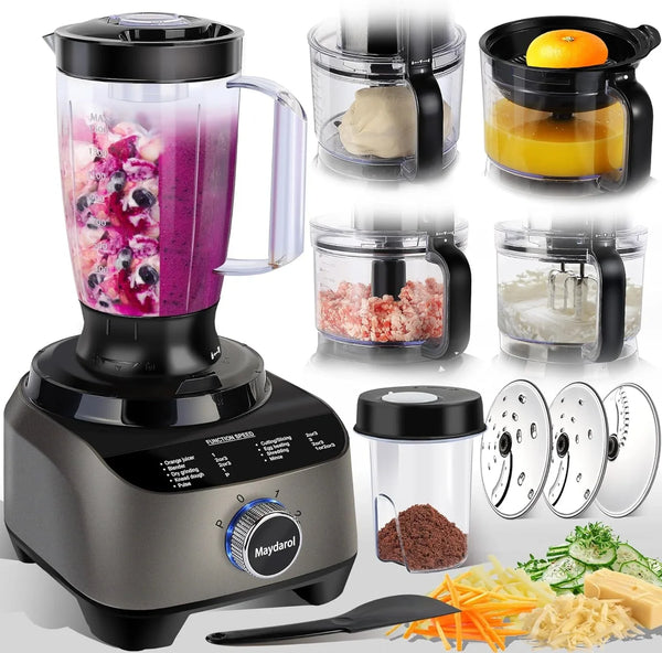 11-In-1 Food Processor and Blender Combo, 14 Cup Food Processor with Large Chute, 51 Oz for Smoothies & Ice, for Chopping, Grinding, Slicing, Shredding, Purees & Dough, Dishwasher Safe1