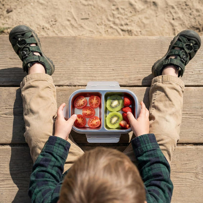 3 Pack Stainless Steel Snack Containers, 2 Compartment Reusable Metal Snack Boxes Containers with Leak-Proof Lids, Compact Lunch Box Food Storage Container8
