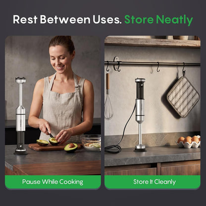Immersion Blender Handheld, Hand Blender with Variable Speed Trigger | Anti-Scratch Stainless Steel Shaft, Stick Mixer for Soups, Shakes, Baby Food & Puree7