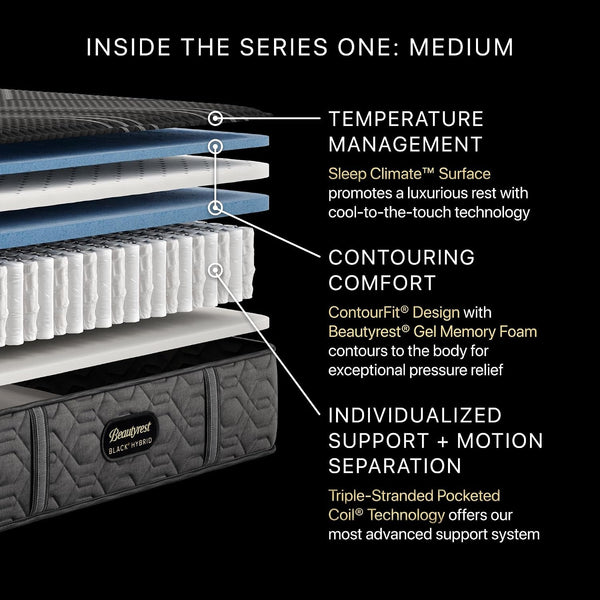 Beautyrest Black Series One Medium 13" Queen Hybrid Mattress3