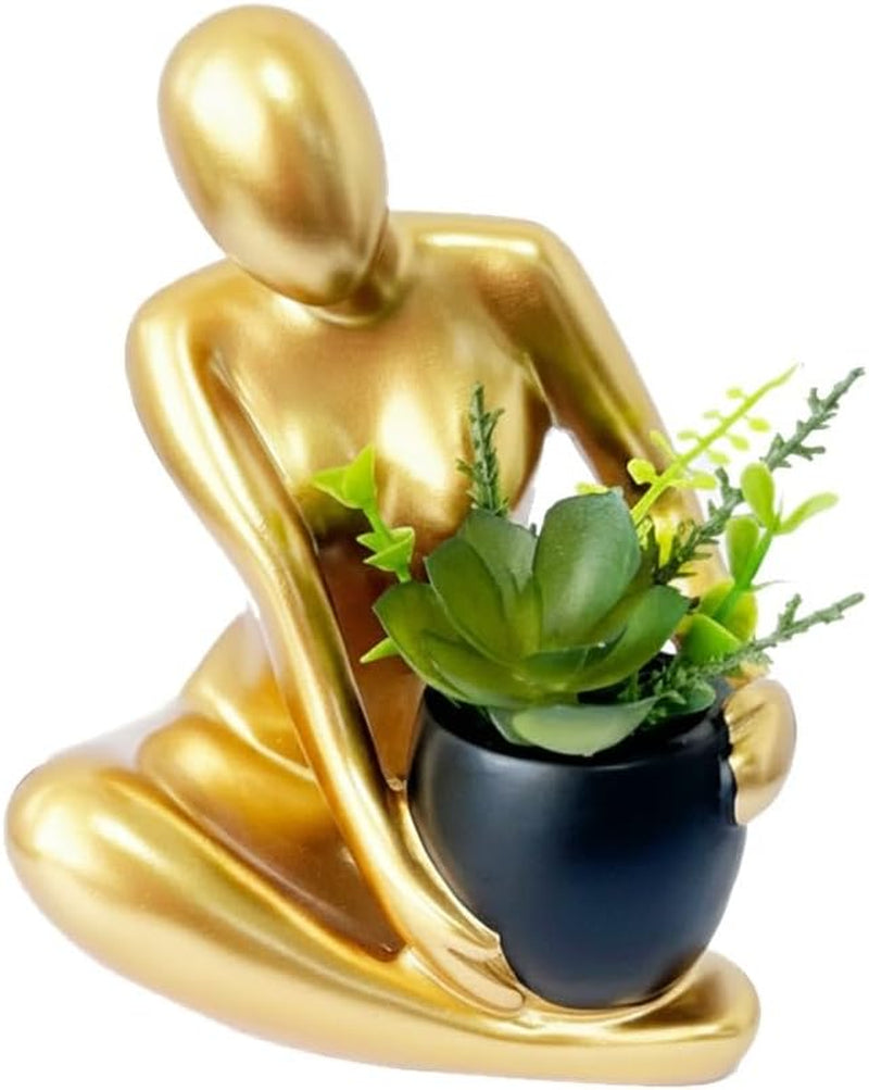 modern-abstract-statue-with-removable-faux-succulents-plants-resin-figurine-home-decor-accents-coffee-table-shelf-styling-collectible-art-luxury-gift-items-woman-thinker-sculpture-gold