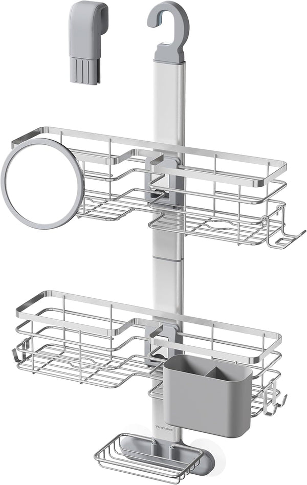 Adjustable Shower Caddy Hanging over Shower Head, Storage Organizer Rack1