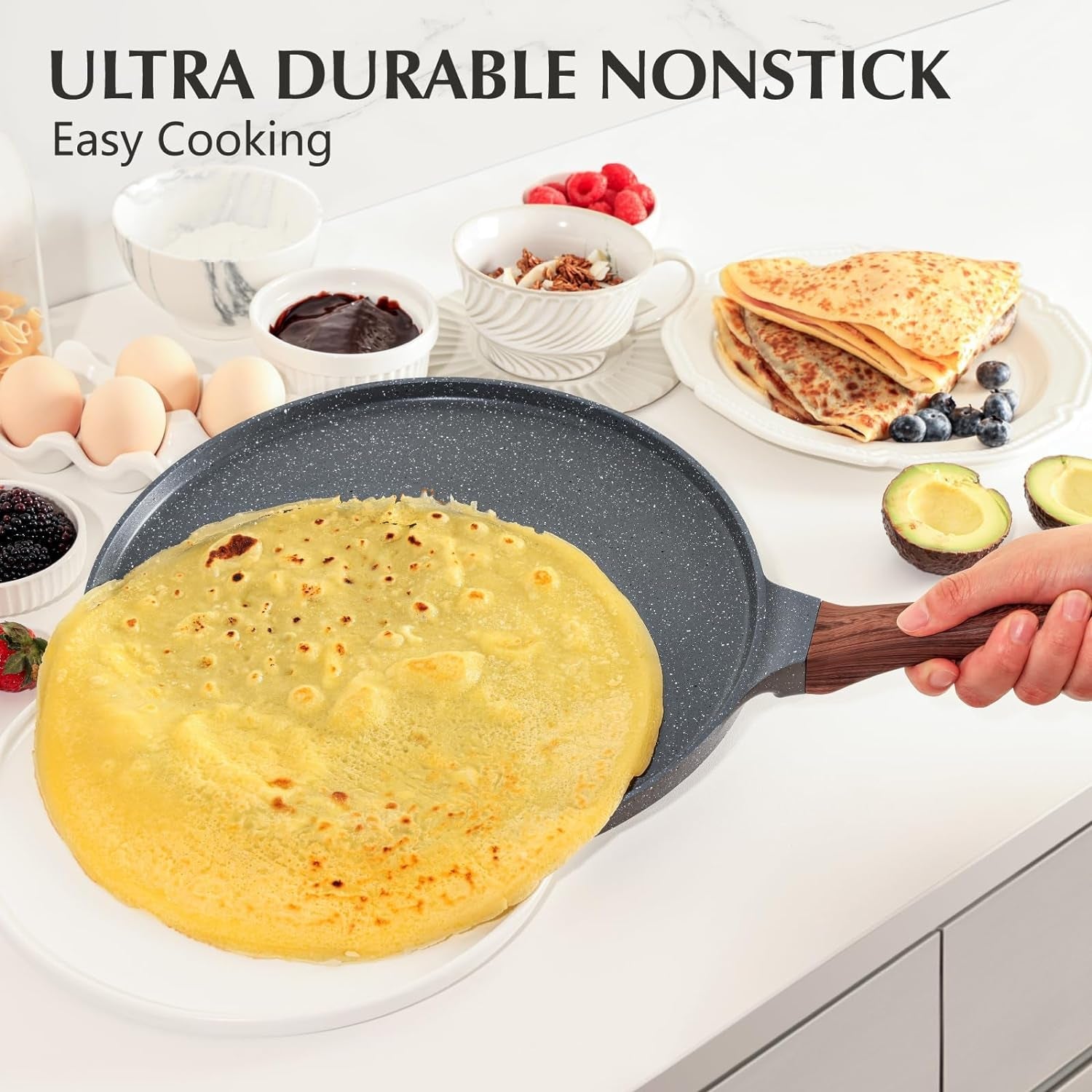 10-inch-nonstick-crepe-pan-granite-coating-pancake-pan-gray-swiss-granite-coating-dosa-pan-pancake-flat-skillet-tawa-griddle-with-stay-cool-handle-induction-compatible