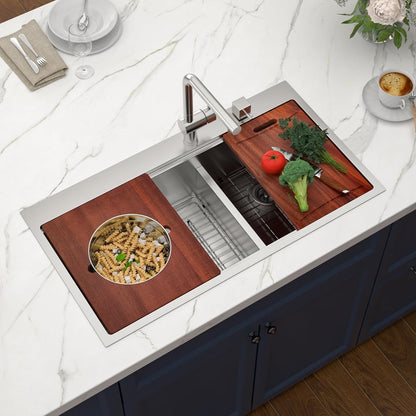 42 Inch Drop in Double Bowl Sink 42X22 60/40 Kitchen Sink2