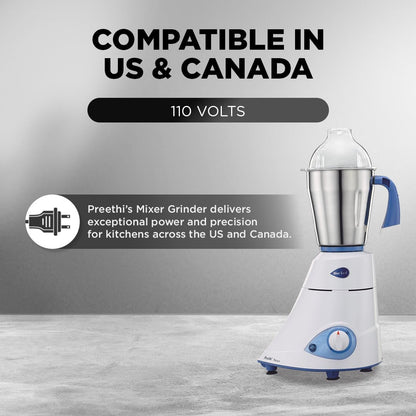 Blue Leaf Platinum 550 Watts 3 Jar Indian Mixer Grinder 110 Volts4