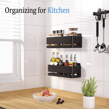 Shower Caddy,2-Pack Shower Shelf,No Drill Shower Organizer(Black)4