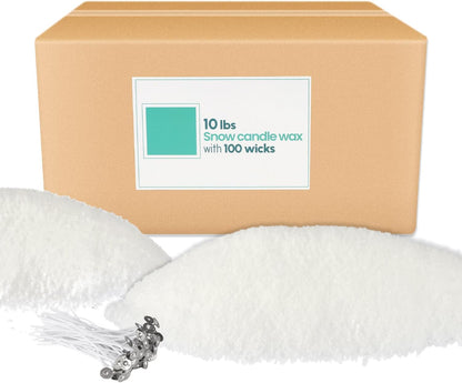 10 Lb Pearl Wax Sand DIY Set with 100 Wicks, Reusable, Continuous Burning, Unscented Candle Powder, Designed for Handmade Candles, Wedding Celebrations and Party Decorations2