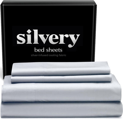 Silver Infused Bed Sheets Set Model 2 (Gray, Queen)1