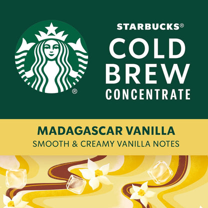 Starbucks Cold Brew Coffee Concentrate, Madagascar Vanilla Flavored Iced Coffee, 32 Fl Oz | 100% Arabica Cold Brew Concentrate; Natural Madagascar Vanilla Flavor; Mix with Water; 32 Fl Oz Multi-Serve Bottle5
