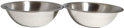 SET of 2 - 10 Inch Wide Stainless Steel Flat Rim Flat Base Mixing Bowl1