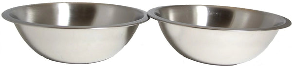 SET of 2 - 10 Inch Wide Stainless Steel Flat Rim Flat Base Mixing Bowl1