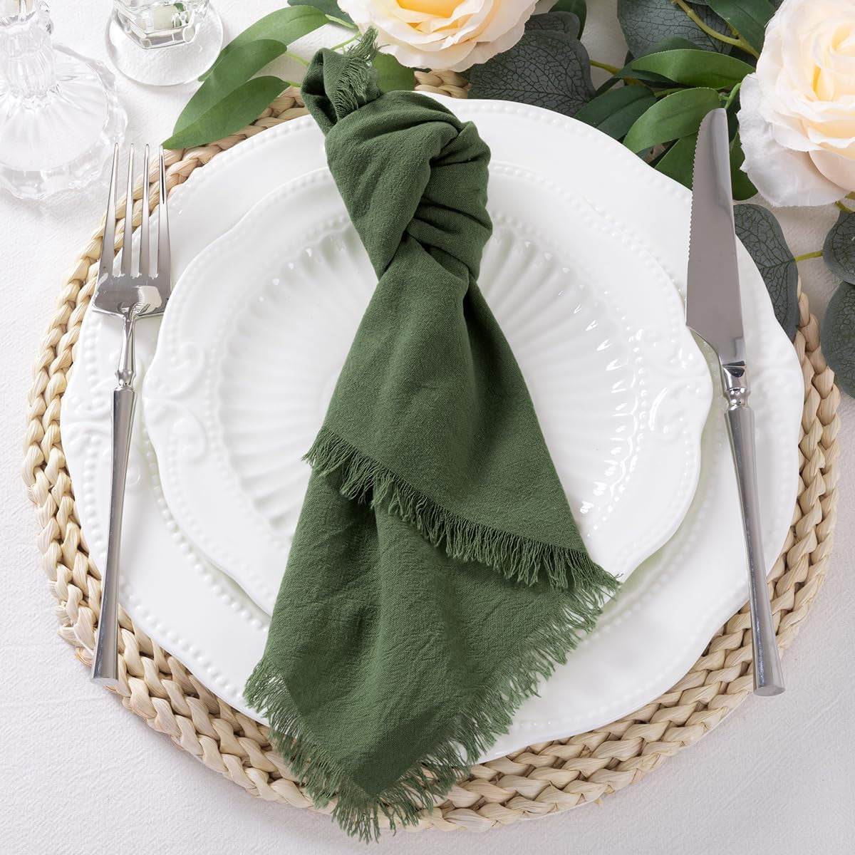 6-pack-olive-green-cotton-linen-napkins-with-fringe-green-cloth-napkins-set-of-6-boho-handmade-dinner-table-napkins-for-wedding-bridal-baby-shower-tea-party-17-x-17-inches