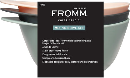 Color Studio Mixing Bowls for Hair Color, Hair Dye, Bleach and Treatments with Spill Proof Rubberized Base, 16 Ounce, 3 Pack6