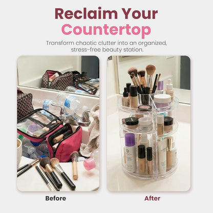 360 Rotating Makeup Organizer Countertop, Adjustable Shelf, Clear | Cosmetic Perfume Skincare Storage, Vanity Countertop5