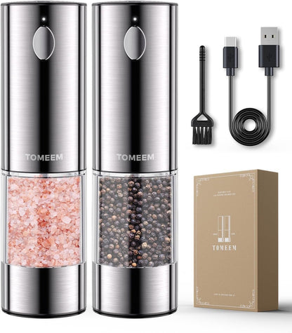Larger Capacity Rechargeable Electric Salt and Pepper Grinder Set1
