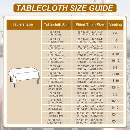 Rectangle Tablecloth - 70 X 108 Inch - Waterproof Stain and Wrinkle Resistant Washable Table Cloth, Decorative Fabric Table Cover for Kitchen Dining Room Party and Outdoor Use, White6